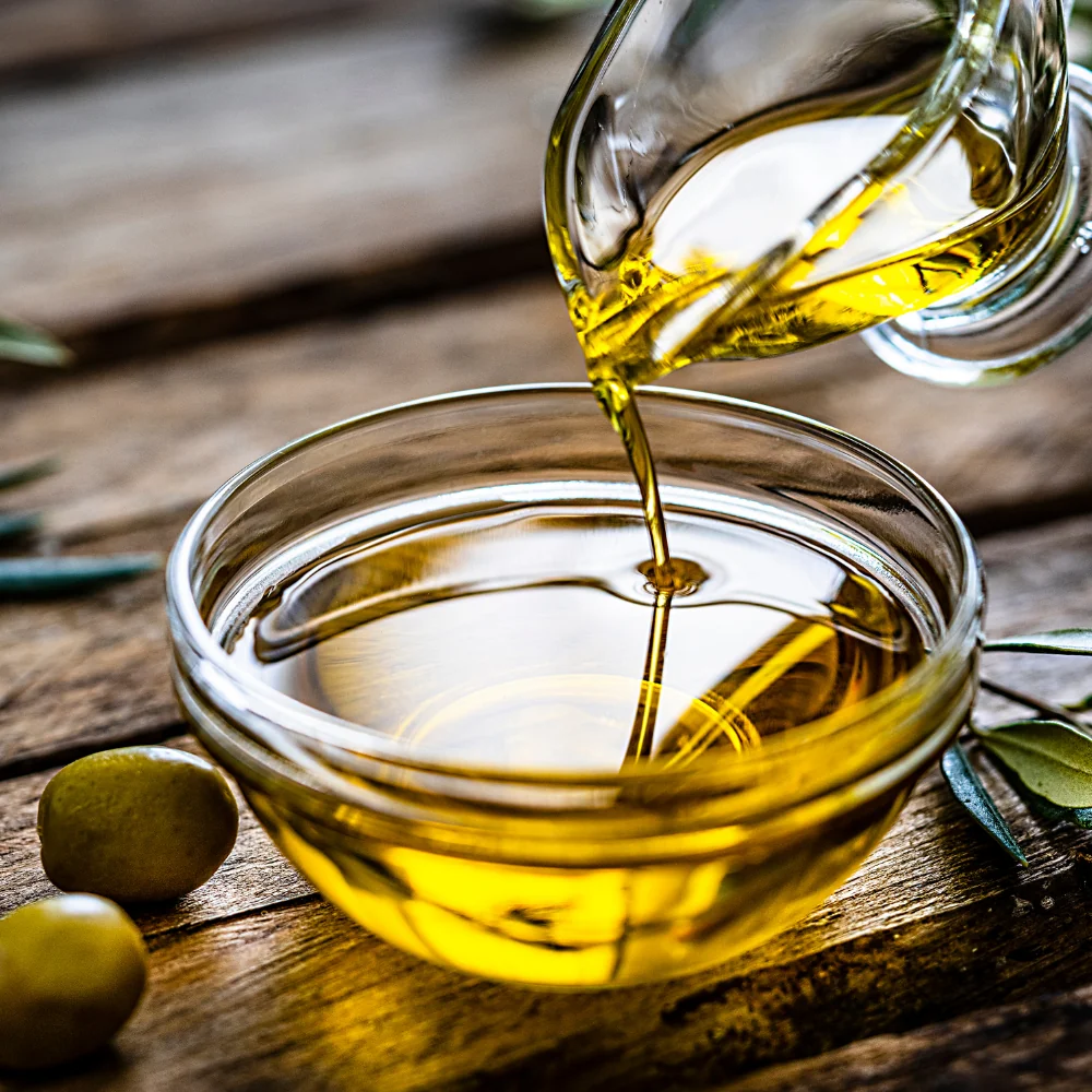Extra virgin olive oil, nuts, and clean plant oils